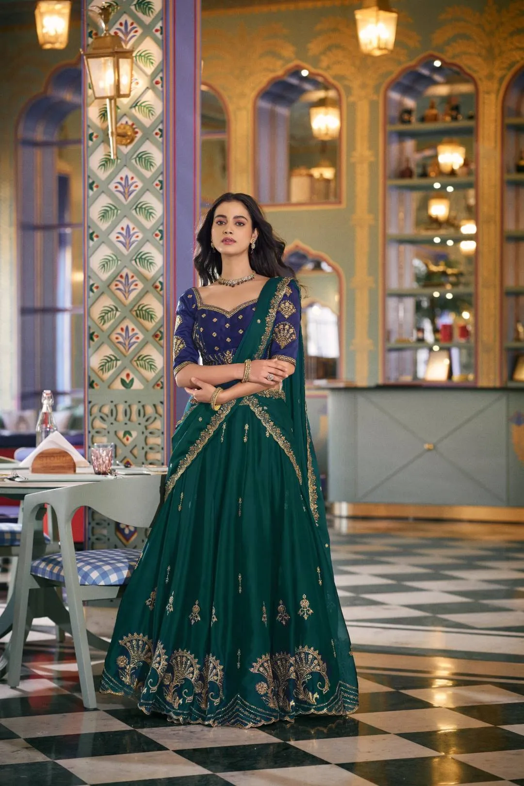 WMN 1351 Aafreen Rangoli Silk Embroidery Lehenga Choli Usa
