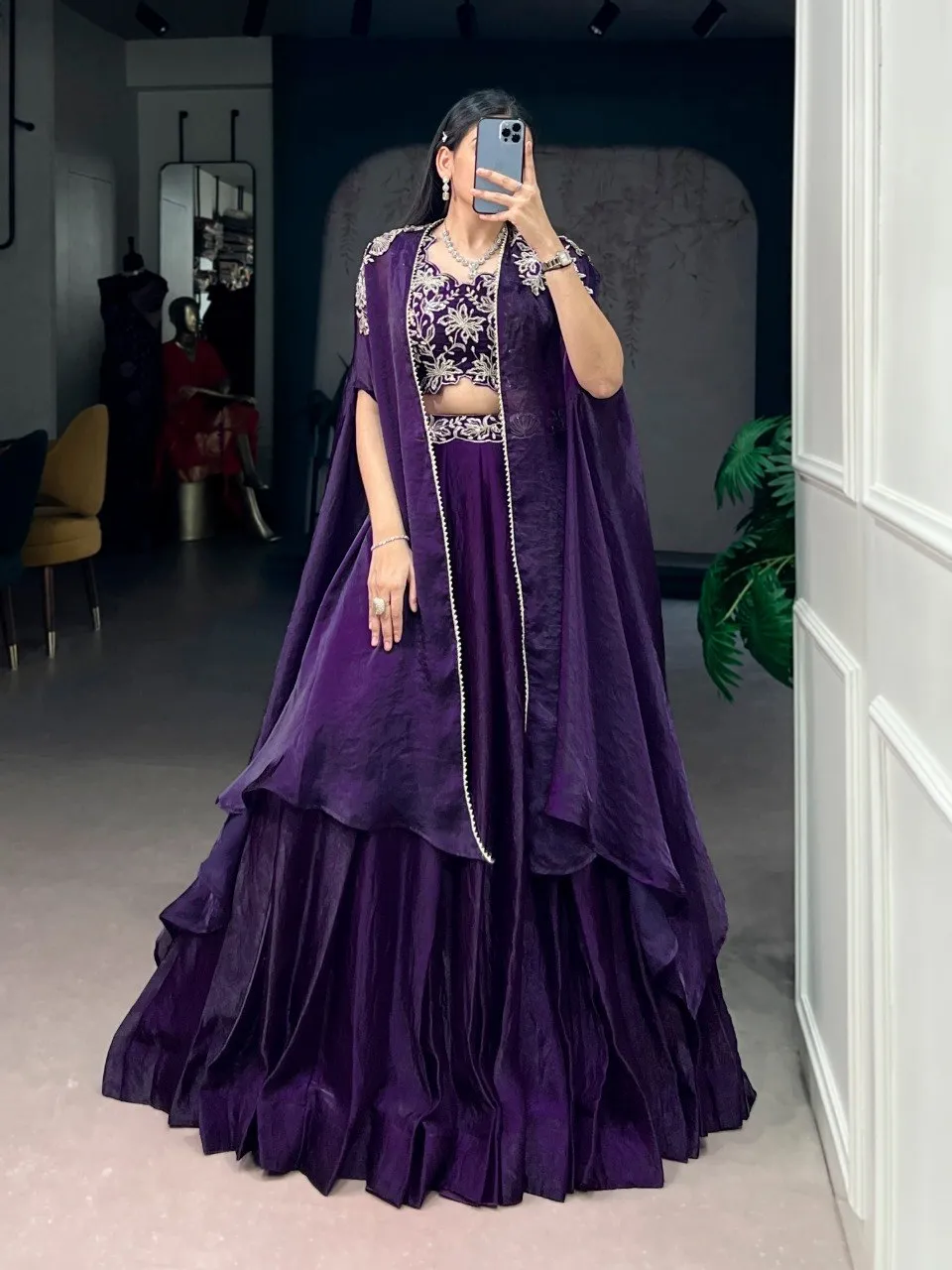 WMN 1455 Fendi Silk Embroidery Party Wear Lehenga Choli Wholesale Usa
