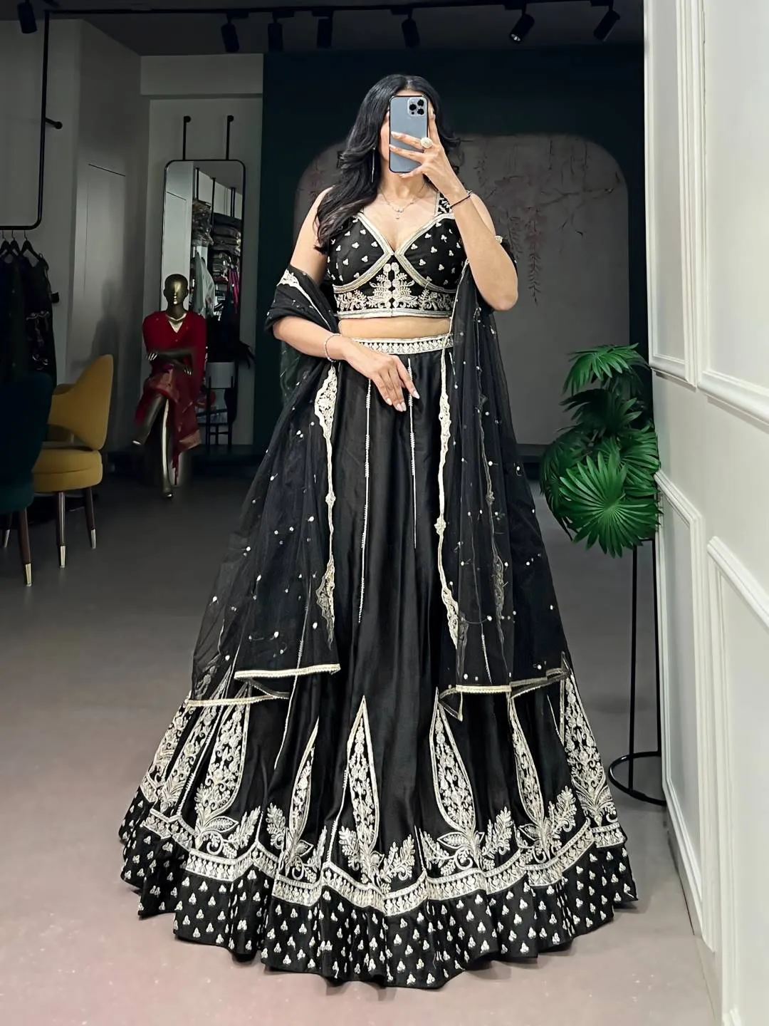 WMN 1489 Naysha Silk Thread Sequence Wedding Wear Lehenga Choli Usa