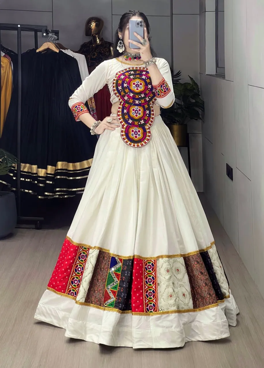 WMT 8054 Vaayroo Rayon Cotton Designer Mirror Embroidery Navratri Top Skirt Usa