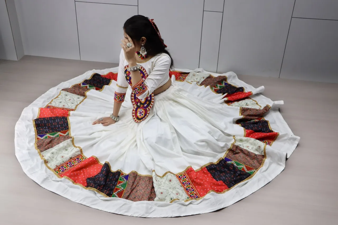 WMT 8054 Vaayroo Rayon Cotton Designer Mirror Embroidery Navratri Top Skirt Usa