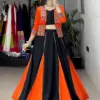 WMT 8059 Orange Rayon Cotton Gota Patti Navratri Chaniya Choli Multi Color