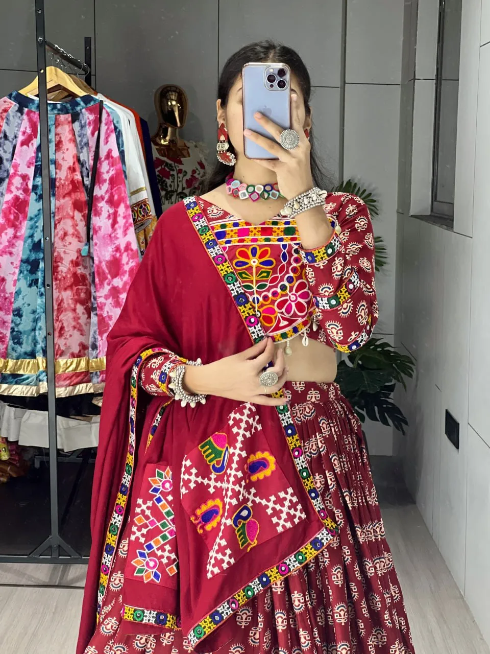 WMT 8076 Rayon Cotton Azarakh Printed Navratri Chaniya Choli Usa