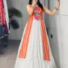 WMT Georgette Gota Patti Mirror Work Fancy Navratri Lehenga Kurti